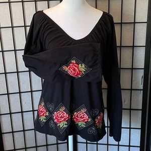 Johnny Was - Embroidered Long Sleeve blouse